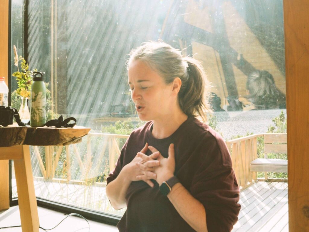 Autumn Adams facilitating a yoga nidra practice