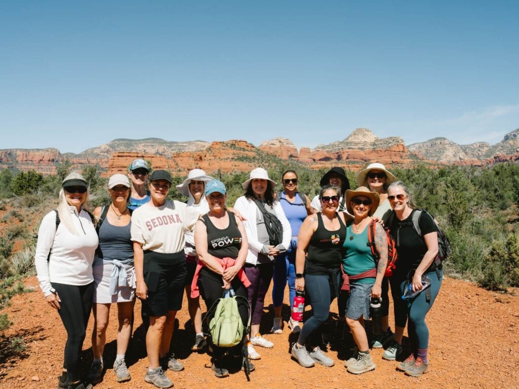 women gathering for afternoon hike in Sedona
