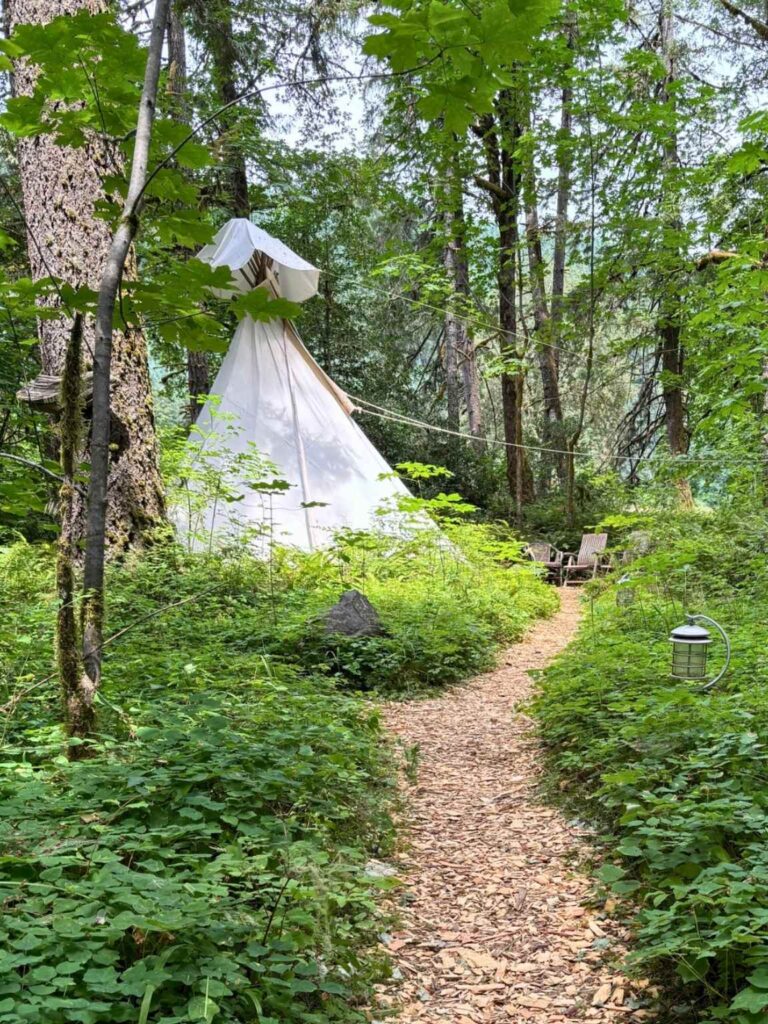 affordable yoga retreat in the pnw glamping tipi