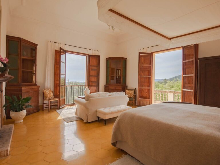 room at a women's yoga retreat in Spain