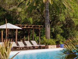 pool is ready for yoga retreat guests