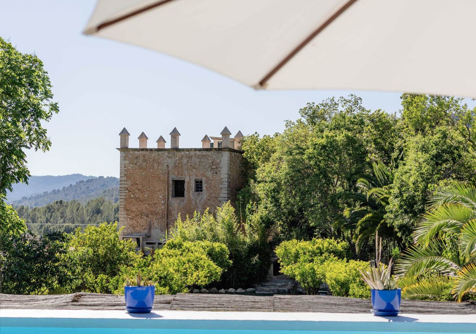 pool with a view during a yoga retreat in mallorca