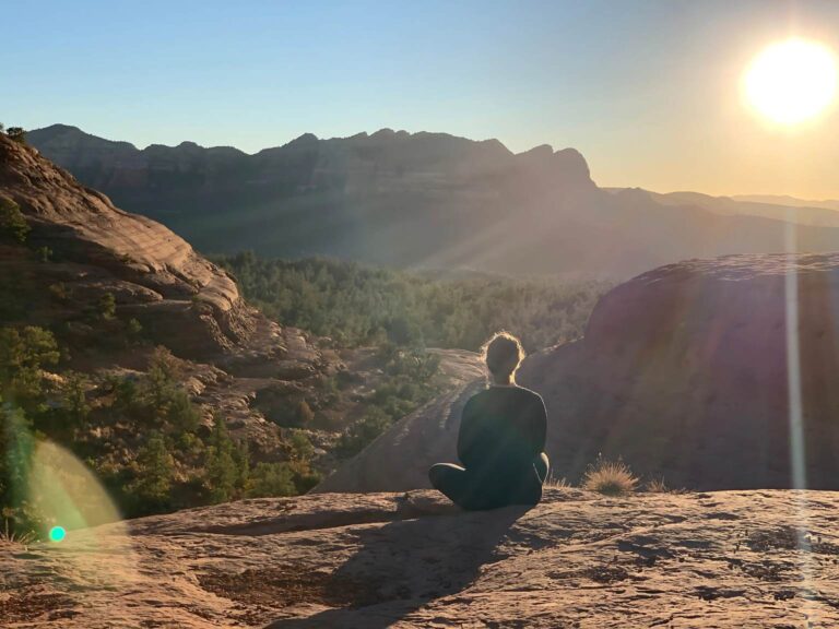 Sedona meditation at sunset and the difference between dharana and dhyana