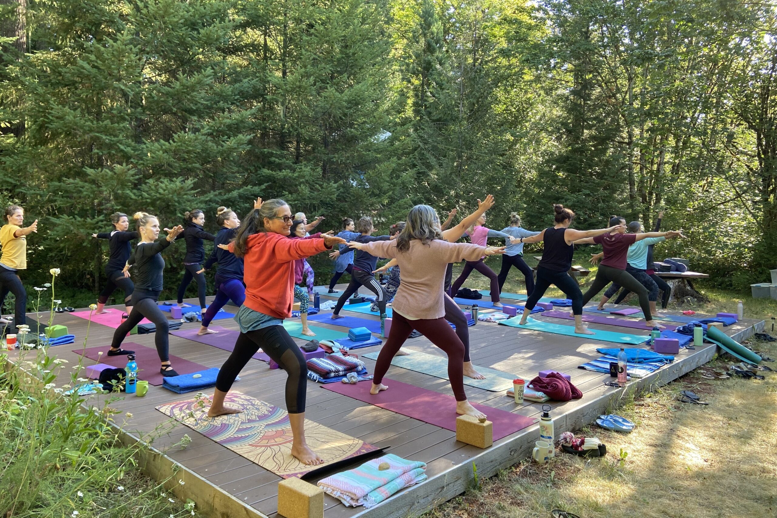 gratitude Oregon yoga retreat outdoor class