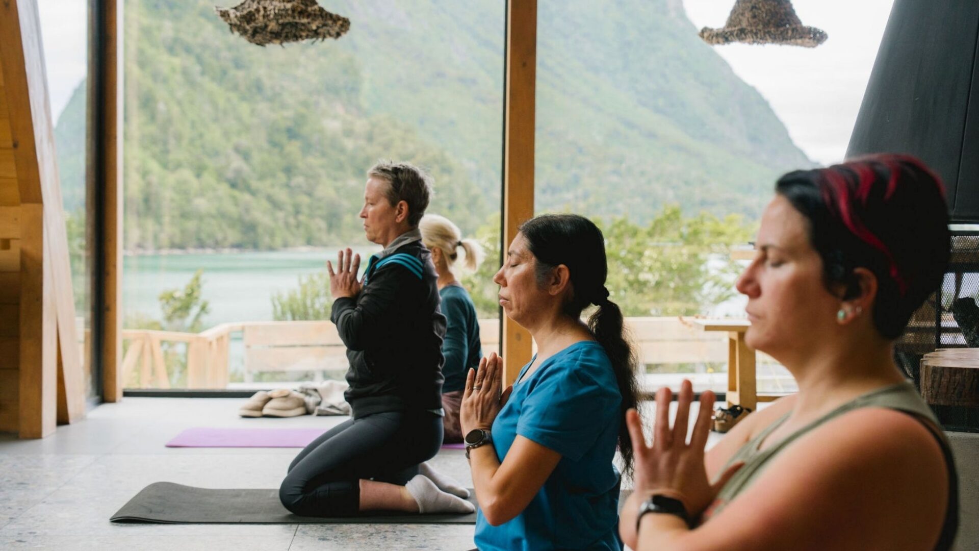 box breathing for stress and anxiety during yoga practice at yoga retreat in Patagonia