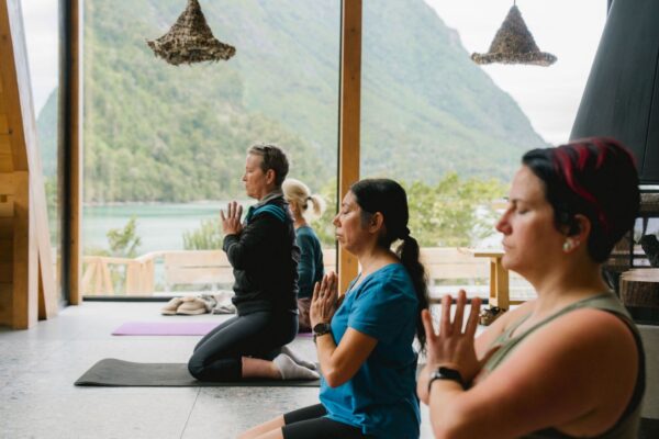box breathing for stress and anxiety during yoga practice at yoga retreat in Patagonia