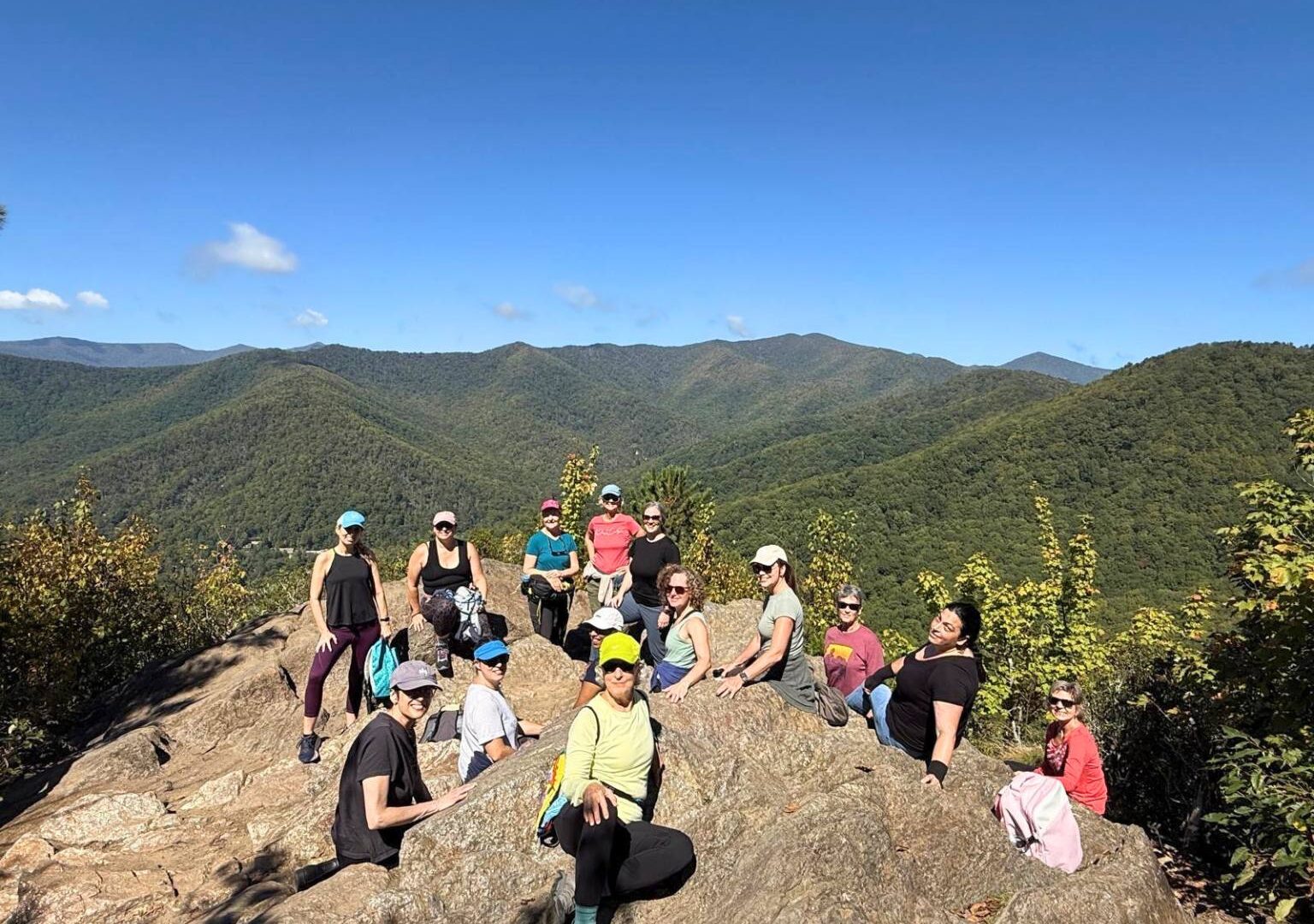 north carolina women's yoga retreat group in the Blue Ridge Mountains near Asheville