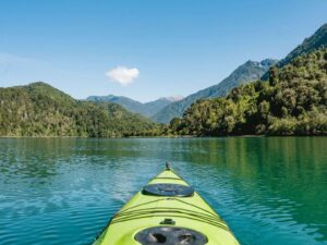 kayaking on a yoga retreat in Chile