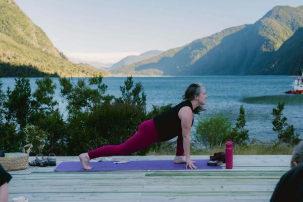 outdoor yoga class in Chile