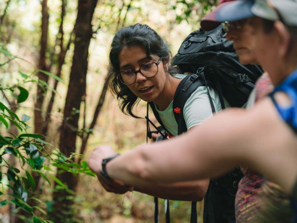 Patagonia female trekking guide at Tawa Refugio