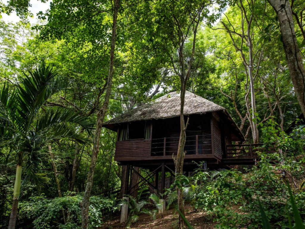wooden cabana in the jungle at a nicaragua yoga retreat teacher training