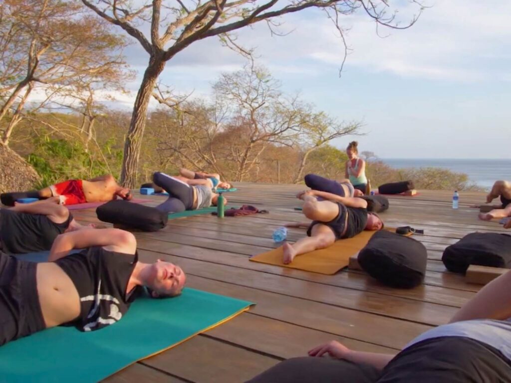 sunset yoga class with Autumn