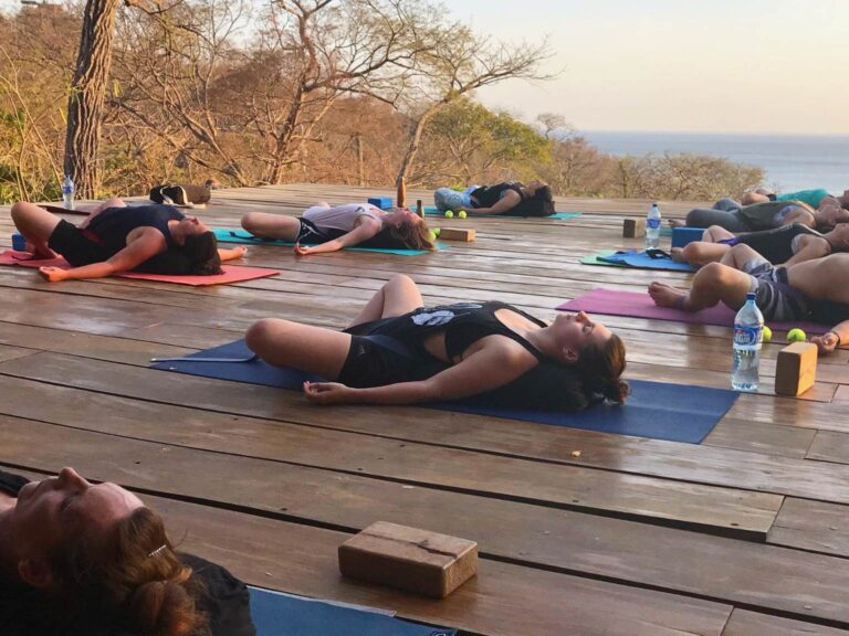 yoga nidra for manifestation being taught during a yoga retreat