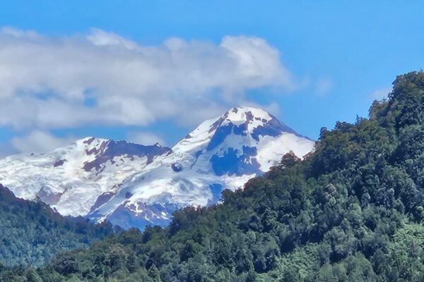 snow capped mountains in the Puelo Valley of Chile