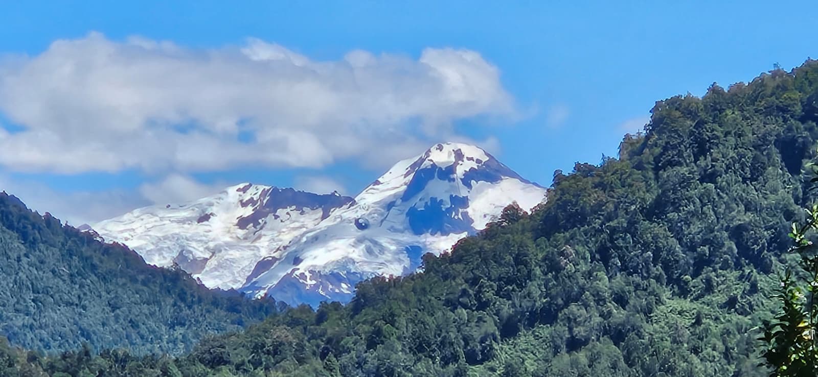 snow capped mountains in the Puelo Valley of Chile