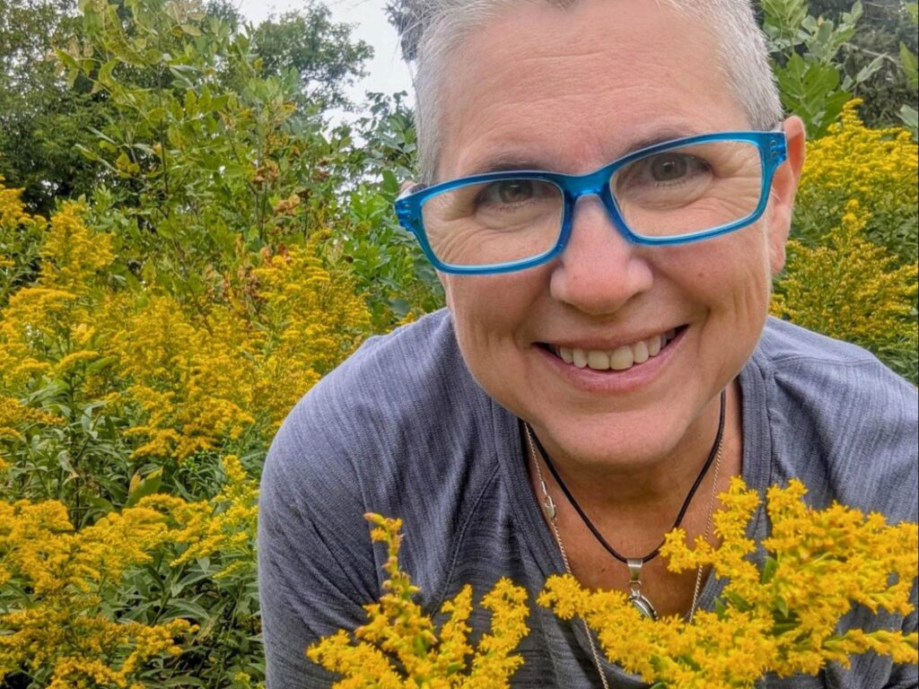 Master herbalist, Lisa LeCuyer, in her medicinal garden