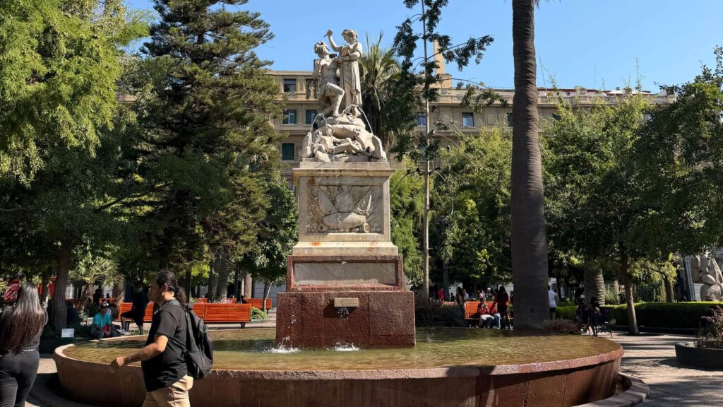 pretty fountain in a garden in Chile